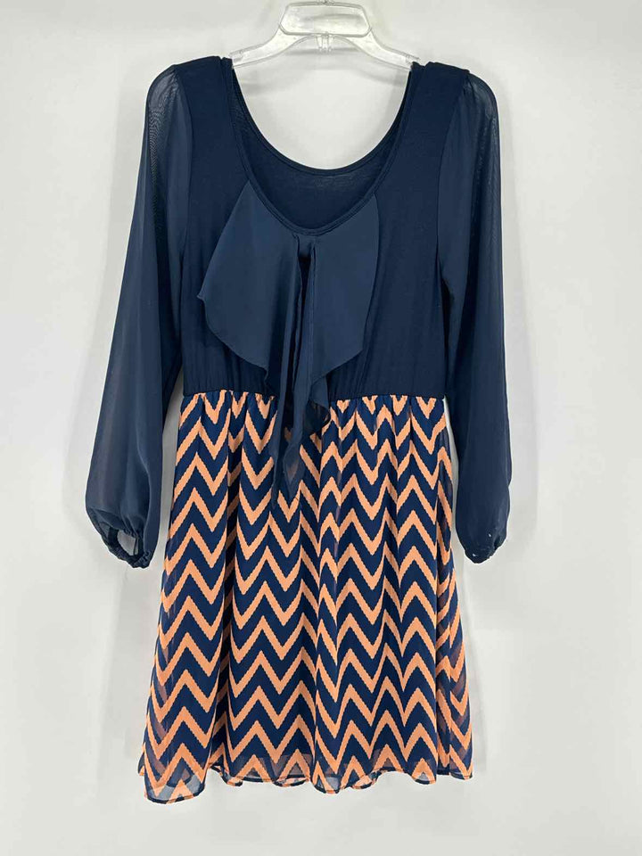 Size L Navy Print Dress