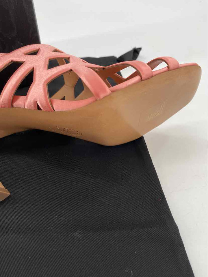 Shoe Size 7 Peach Sateen Sandals