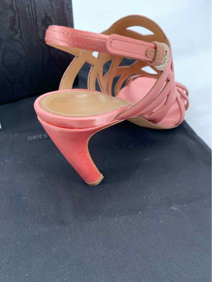 Shoe Size 7 Peach Sateen Sandals