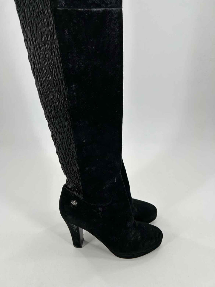 Shoe Size 8 Chanel Black Suede Boots