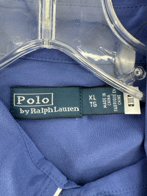 Size XL RALPH LAUREN Blue Silk Shirt