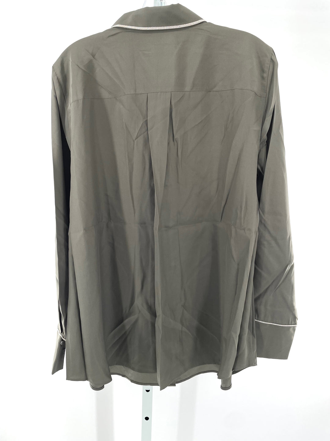 Size XL LAFAYETTE Olive Silk Shirt